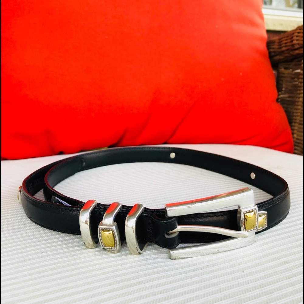 Brighton Skinny Black Medium Belt